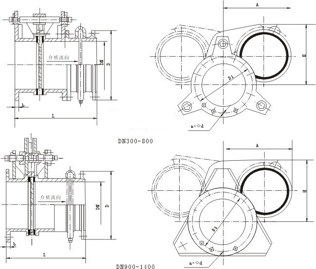 F43CX手动扇形眼镜阀结构图